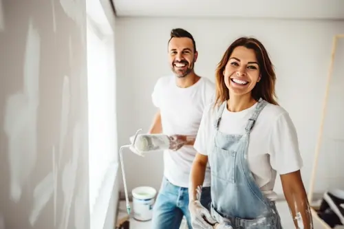 a couple renovating together
